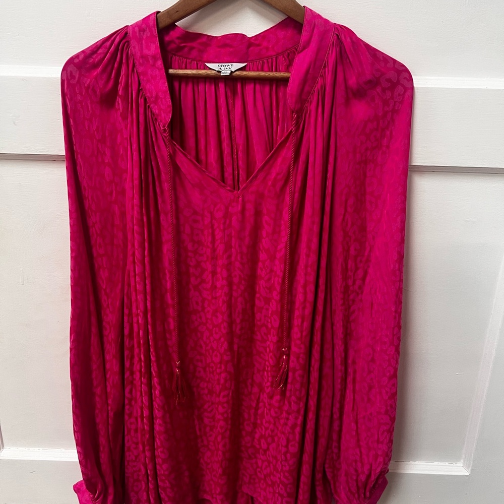 Crown & Ivy Vibrant Pink Blouse